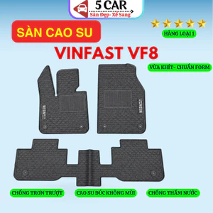 Thảm Lót Sàn Cao Su Xe VINFAST VF8 - Cao su đúc Không Mùi , Vừa Khít Form Xe- Chống Nước, Dễ Dàng Lắp Đặt