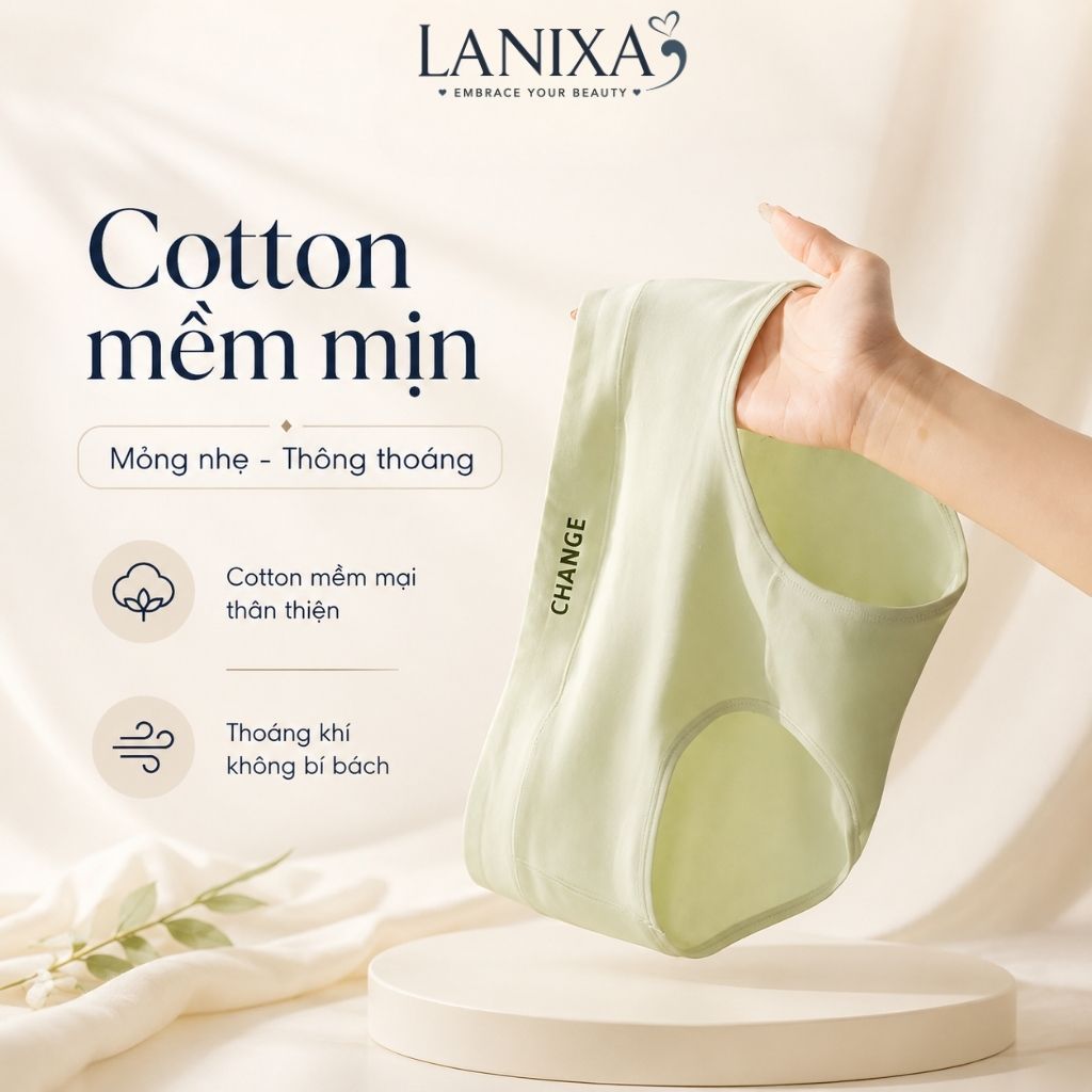 Quần lót nữ cotton kháng khuẩn khử mùi cạp vừa tôn dáng in chữ dễ thương và gợi cảm LANIXA L2430