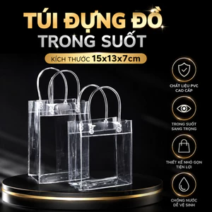 TÚI ĐỰNG ĐỒ TRONG SUỐT KÍCH THƯỚC 15x13x7cm