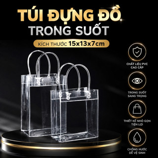 [QUÀ TẶNG KHÔNG BÁN] TÚI ĐỰNG ĐỒ TRONG SUỐT KÍCH THƯỚC 15x13x7cm