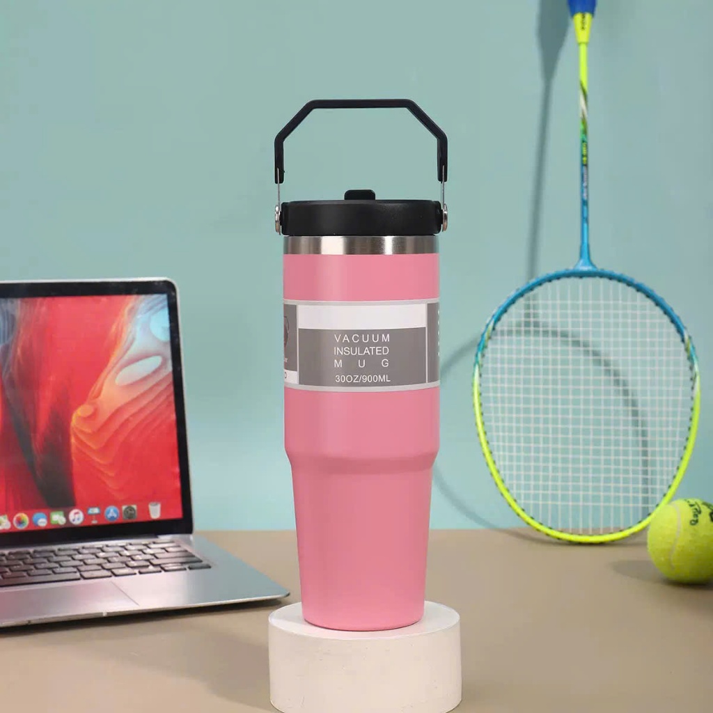 Ly Giữ Nhiệt Kèm Ống Hút Dung Tích Lớn 900ml-Chất Liệu INOX Thiết Kế Tiện Dụng Sang Trọng nhiều màu