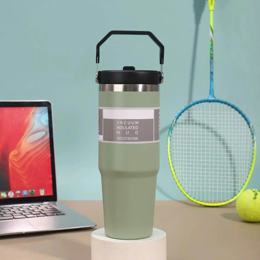 Ly Giữ Nhiệt Kèm Ống Hút Dung Tích Lớn 900ml-Chất Liệu INOX Thiết Kế Tiện Dụng Sang Trọng nhiều màu