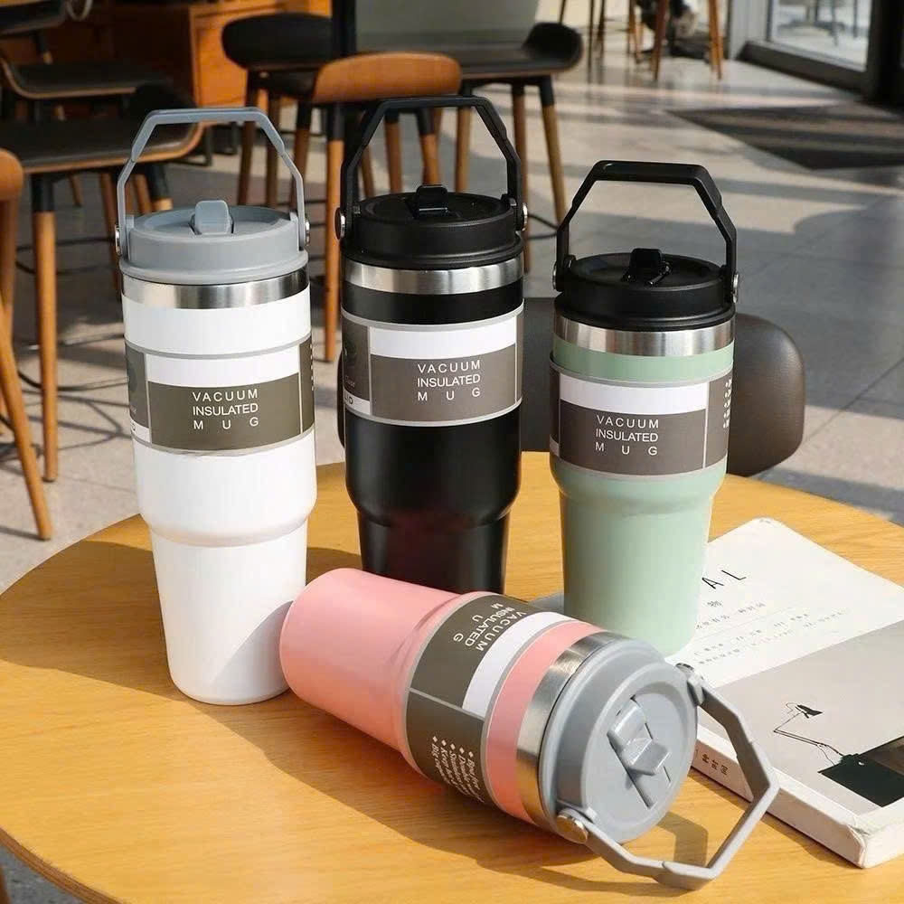 Ly Giữ Nhiệt Kèm Ống Hút Dung Tích Lớn 900ml-Chất Liệu INOX Thiết Kế Tiện Dụng Sang Trọng nhiều màu