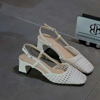 Sandal cói cột dây phong cách Boho lãng mạn cao 3 phân và 5 phân Giày Bánh Bèo mã Giaycoisandal