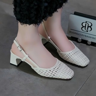 Sandal cói cột dây phong cách Boho lãng mạn cao 3 phân và 5 phân Giày Bánh Bèo mã Giaycoisandal