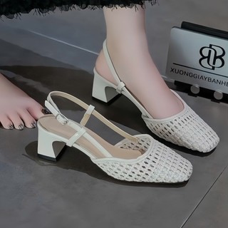 Sandal cói cột dây phong cách Boho lãng mạn cao 3 phân và 5 phân Giày Bánh Bèo mã Giaycoisandal