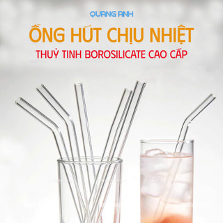 Ống Hút Thủy Tinh Borosilicate CHỊU NHIỆT, Uống Cà Phê,Nước Ép, Sinh Tố, DECOR nhà hàng, TÁI SỬ DỤNG