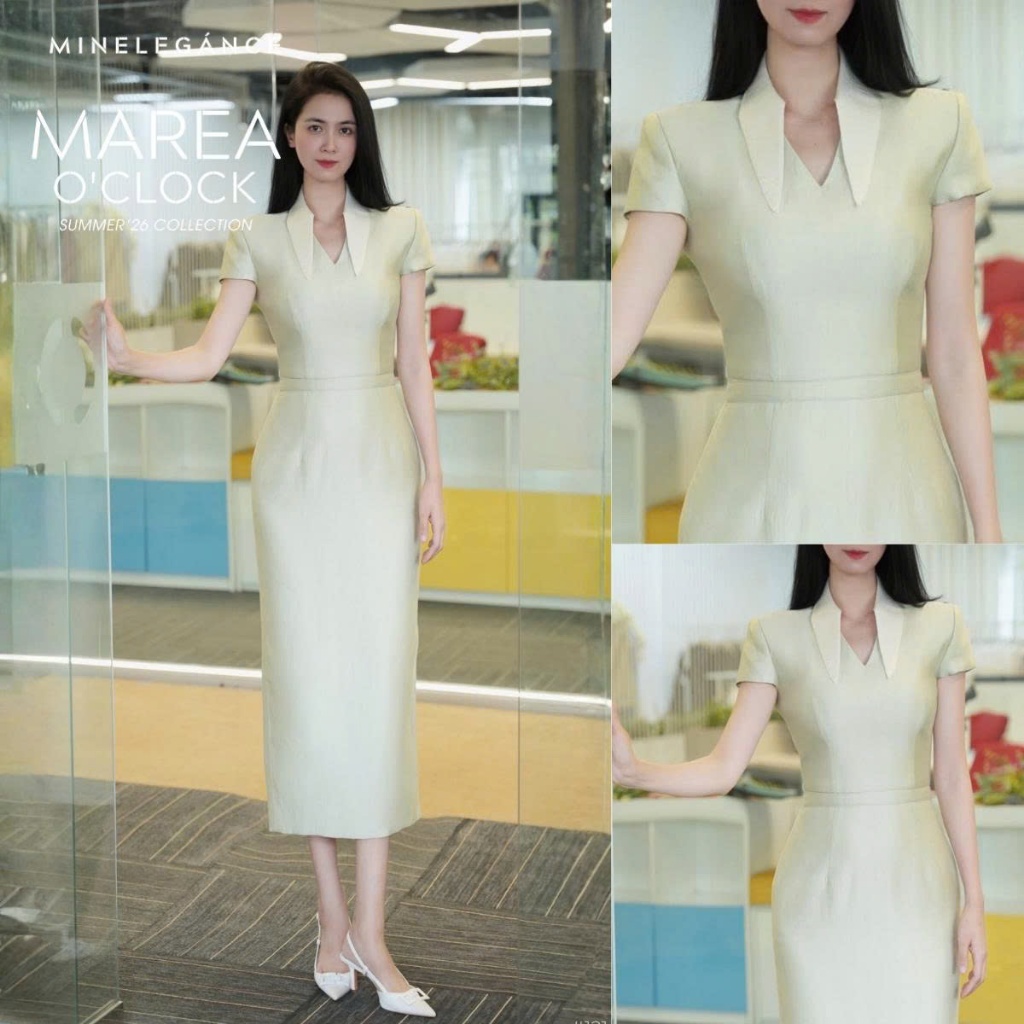 MINELEGÁNCE | VÁY CỔ TIM DÁNG DÀI, SANG TRỌNG, THANH LỊCH - MIN121