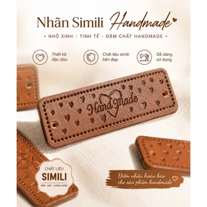 2 cái nhãn da Handmade - Dùng cho trang trí cho sản phẩm đan/móc