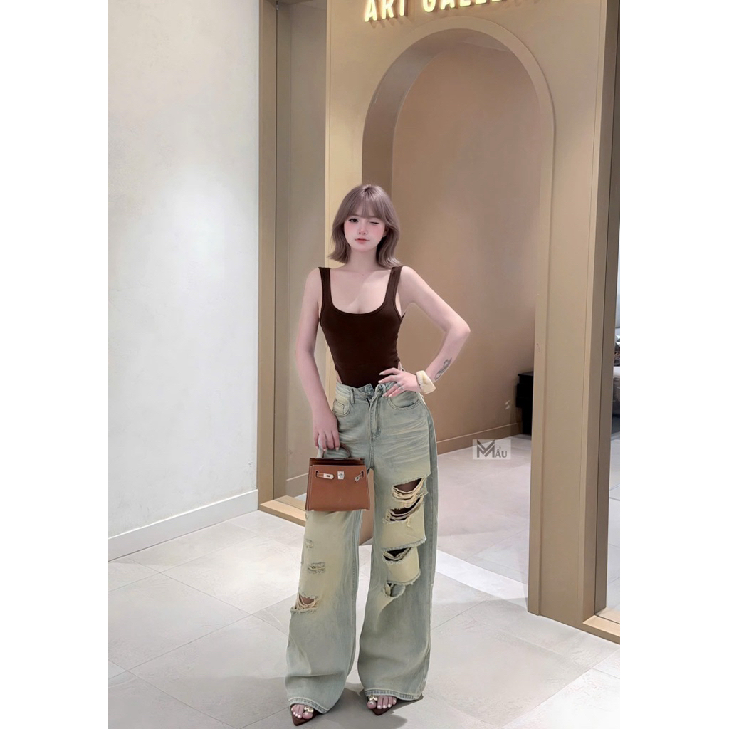 Áo bodysuit cổ U co giãn mạnh thoải mái lắm