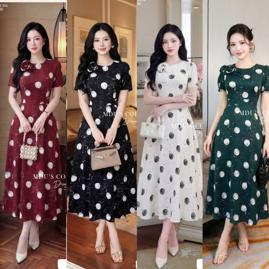 Váy Thiết Kế ADELA DESIGN Mango Ý Xòe Nhẹ Tinh Tế BST MDU6005