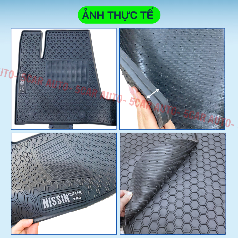 Thảm Lót Sàn Cao Su Xe VINFAST VF3 - MẪU NISSIN - Cao su đúc Không Mùi , Vừa Khít Form Xe- Chống Nước, Dễ Dàng Lắp Đặt
