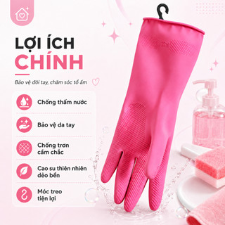 Găng Tay Cao Su Souji Inochi - Găng Tay Gia Dụng Chống Thấm, Cao Su Thiên Nhiên, An Toàn Cho Da Tay