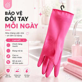 Găng Tay Cao Su Souji Inochi - Găng Tay Gia Dụng Chống Thấm, Cao Su Thiên Nhiên, An Toàn Cho Da Tay