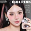 Lens mắt E101 Brown màu nâu hồng, họa tiết ngôi sao, size vừa - thương hiệu LUNA EYES