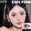 Lens mắt E101 Pink màu hồng mix họa tiết ngôi sao nổi bật, size vừa - brand LUNA EYES