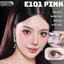 Lens mắt E101 Pink màu hồng mix họa tiết ngôi sao nổi bật, size vừa - brand LUNA EYES