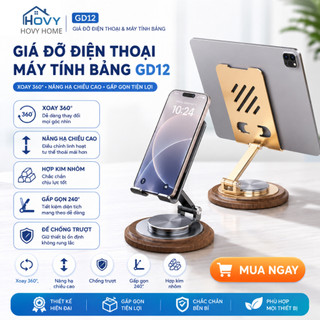 Giá Đỡ Điện Thoại Máy Tính Bảng GD12 Xoay 360° Nâng Hạ Chiều Cao, Hợp Kim Nhôm Chắc Chắn, Gấp Gọn Chống Trượt