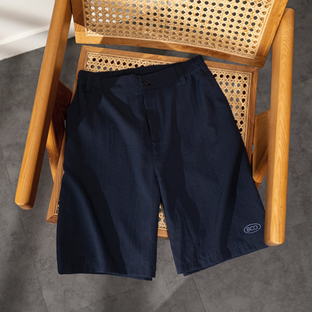 Quần Shorts Bermuda Chất Liệu Linen Thêu BOO Thiết Kế Trẻ Trung Thích Hợp Đi Làm Đi Chơi