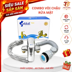 Vòi lavabo Galdcil, bộ vòi chậu rửa mặt kèm dây cấp bộ xả đầy đủ dễ lắp đặt