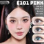 Lens mắt E101 Pink màu hồng mix họa tiết ngôi sao nổi bật, size vừa - brand LUNA EYES
