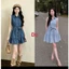 Đầm Jean Nữ Sát Nách Cổ Sơ Mi Dáng Xòe Kèm Đai Thắt Eo - Váy Bò Giả Cúc Xếp Ly Đuôi Cá Đi Chơi, Dạo Phố