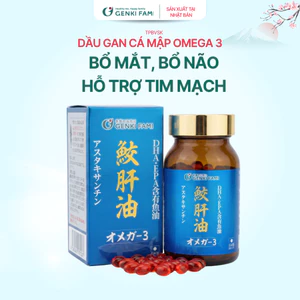 TPBVSK Omega 3 Bổ Mắt Hỗ Trợ Người Cận Thị, Tốt Cho Trí Não Tim Mạch, Astaxanthin Ngăn Ngừa Lão Hóa Genki Fami Nhật Bản