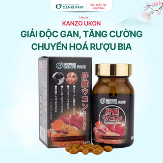 TPBVSK Viên Uống Bổ Gan Giúp Giải Độc Gan, Mát Gan, Giảm Căng Thẳng Mệt Mỏi, Hạ Men Gan Kanzo Ukon Genki Fami Nhật Bản
