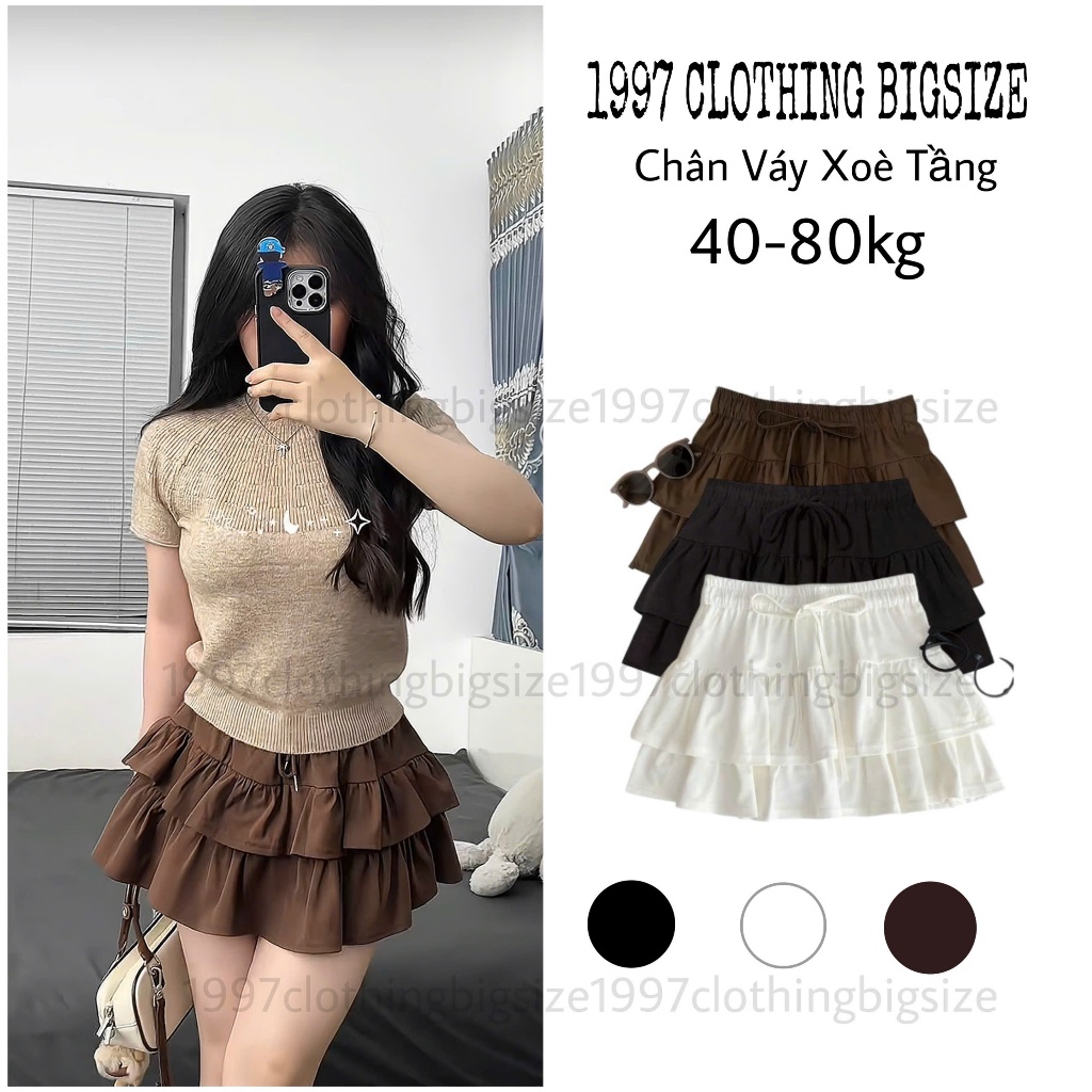 Chân Váy Ngắn Xoè Tầng 2 Lớp, Chân Váy Đi Biển Xoè Bồng Có Quần Bảo Hộ Bigsize 80kg Thời Trang Nữ