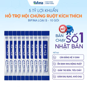 Men vi sinh Bifina Nhật Bản - Loại S Lẻ 10 gói (không có hộp) - Dành cho người viêm đại tràng, hội chứng ruột kích thích