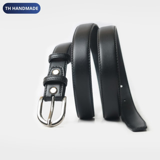 Thắt lưng da bò Dave thương hệu TH HANDMADE  | Dây nịt nam bản dây 2.5cm - Màu đen/full hộp + kèm đinh đục