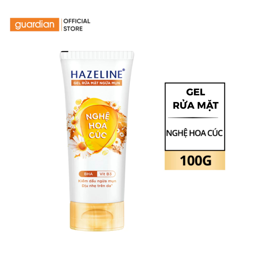 Gel Rửa Mặt Hazeline Giảm Mụn Chiết Xuất Nghệ Hoa Cúc 100g