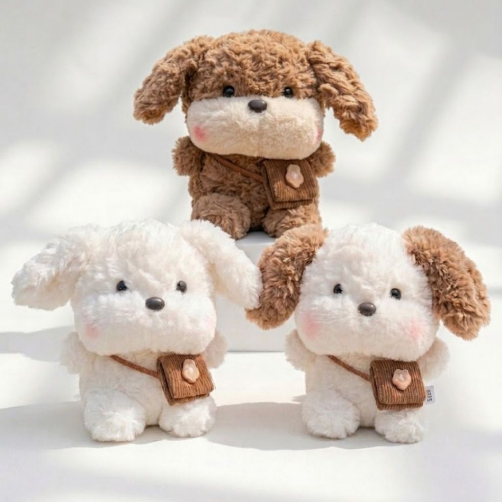 BST Gấu Bông Cún Chó Con Mini Đáng Yêu, Thú Nhồi Bông Chó Cún Lông Xù Mềm Mại Quà Tặng Cho Bé