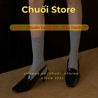 Giày cao gót nữ da PU tổng hợp dệt vải đế cao su dễ phối đồ thanh lịch nữ tính nhẹ nhàng