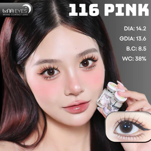 Lens mắt FA-116 Pink màu trong suốt ánh hồng nhẹ nhàng giúp mắt ngọt ngào, trong trẻo, tự nhiên