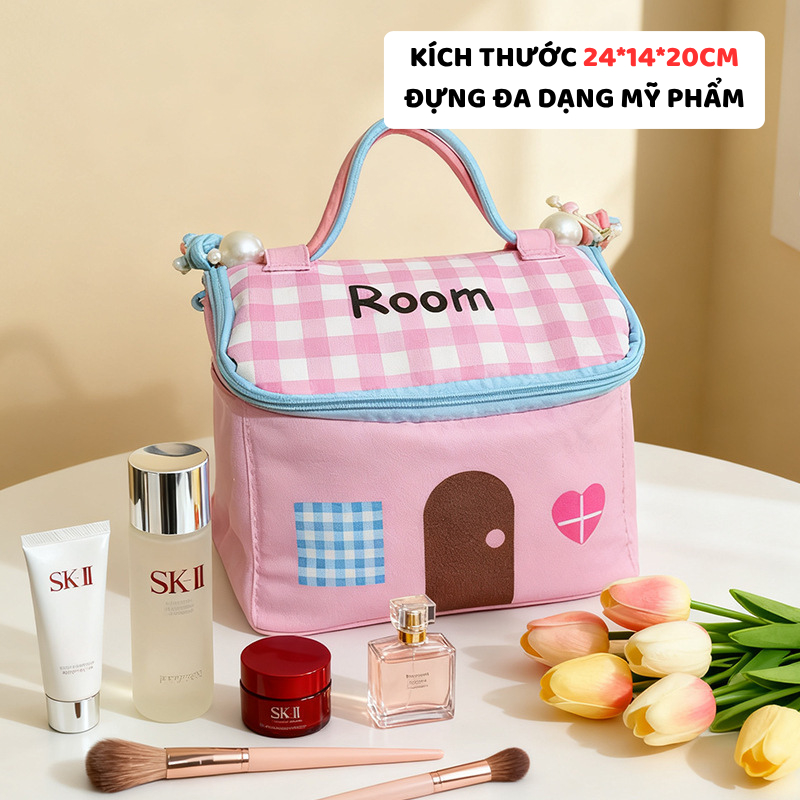 Túi Đựng Mỹ Phẩm ENODA HOME, Túi Xách Đựng Đồ Du Lịch Dung Tích Lớn, Nhiều Ngăn, Chống Nước, Có Quai Xách TUIPU012