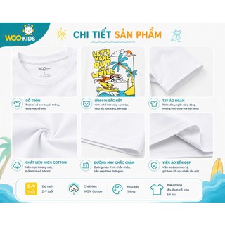 Áo Thun Không Cổ Bé Trai KTS26S019R | Wookids | 2-9 Tuổi | 100% Cotton Mềm Mại, Thoáng Mát, Năng Động