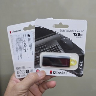USB 3.2 Gen 1 Kingston 128GB DataTraveler Exodia đọc 100MB/s ghi 15MB/s - hàng SPC / FPT phân phối