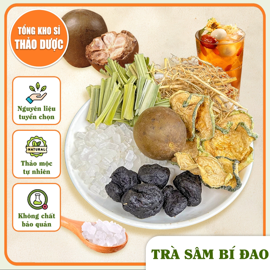 Trà sâm bí đao, set nguyên liệu nấu trà sâm đậm vị, thanh mát cơ thể, giải khát mùa nóng