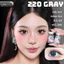 Lens mắt FB-220 Brown màu nâu trơn tự nhiên, viền xanh, size nhỏ - thương hiệu LUNA EYES