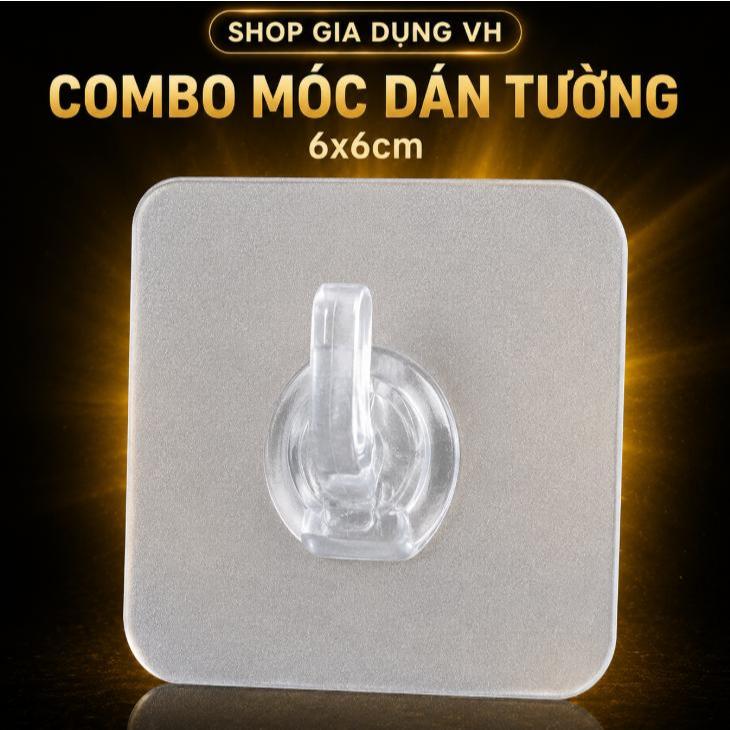 10 móc Móc Dán Tường Dạng Sừng Trong Suốt 6×6 -10 MÓC