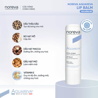 Combo Noreva Gel rửa mặt dành cho da dầu mụn Exfoliac 200ml và Son dưỡng 4g mềm mọng môi Aquareva