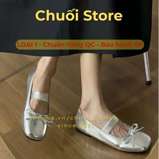 Giày bệt nữ da PU tổng hợp dệt vải đế cao su  tinh tế nữ tính nàng thơ tiểu thư