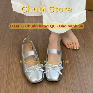 Giày bệt nữ da PU tổng hợp dệt vải đế cao su  tinh tế nữ tính nàng thơ tiểu thư