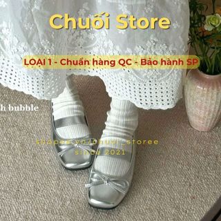 Giày bệt nữ da PU tổng hợp dệt vải đế cao su  tinh tế nữ tính nàng thơ tiểu thư