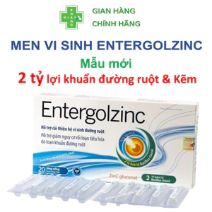 Men vi sinh 2 tỷ bào tử lợi khuẩn kết hợp với Kẽm EntergoldZinc (Hộp 20 ống)