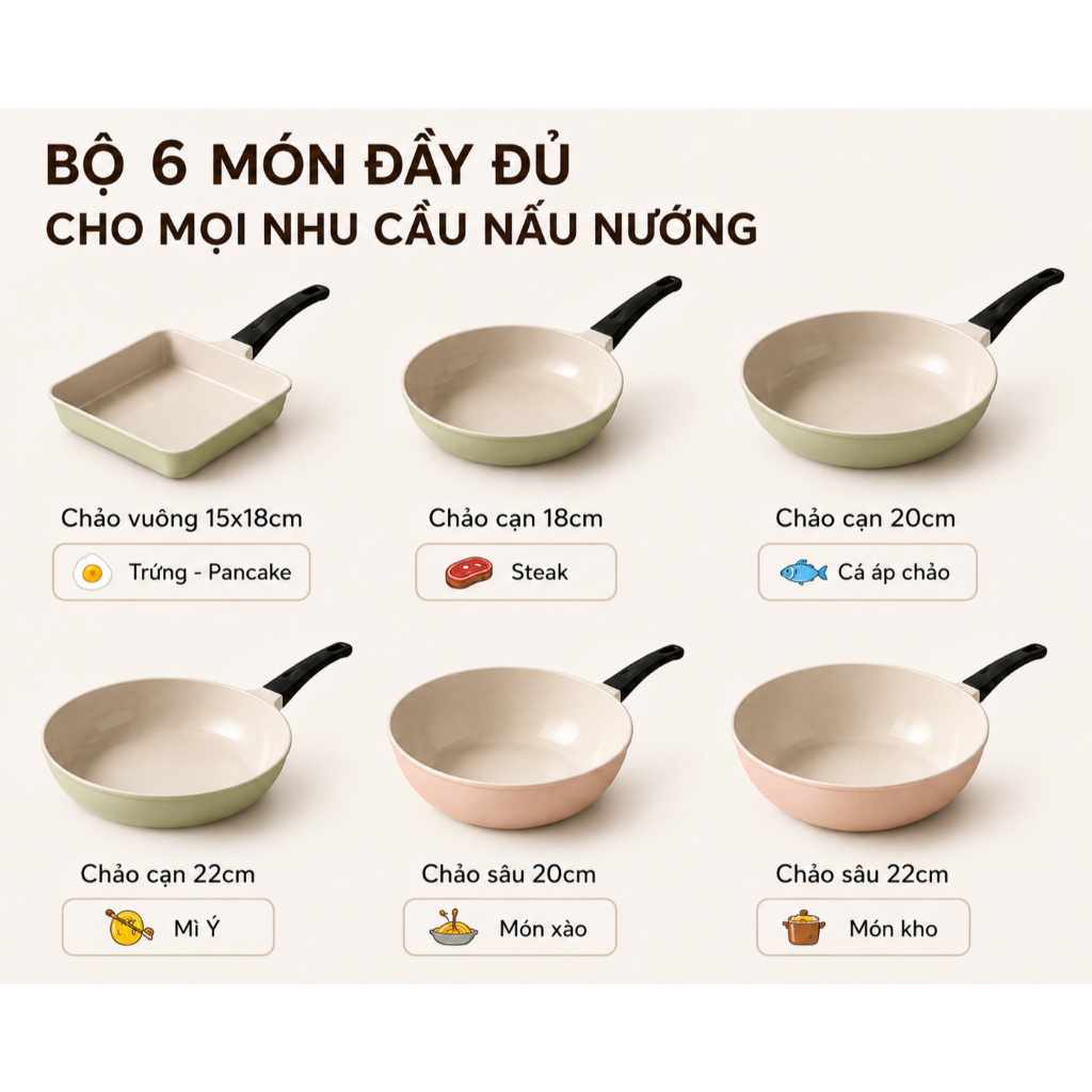 Chảo phủ sứ Ceramic chống dính đáy từ The Eco Daelux bền đẹp nhôm đúc nguyên khối | BigBuy360 - bigbuy360.vn