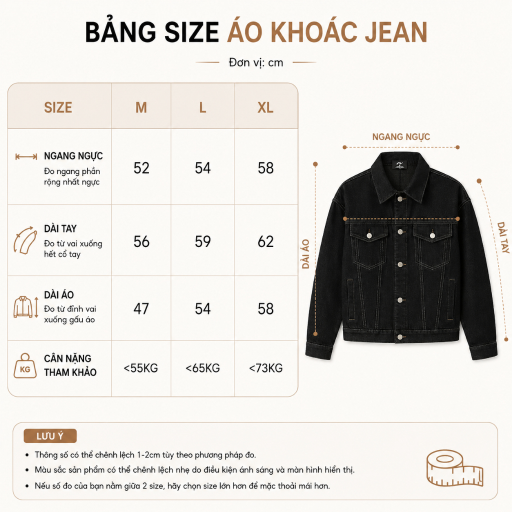 Áo Khoác Jean Dáng Ngắn MIAA Chất Bò Denim màu Xanh Đen chỉ nổi đầy đủ size có túi trong