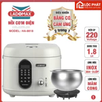 Nồi Cơm Điện tử 1,8LThông Minh Ladomax HA-8818 Inox điều khiển cơ - cảm ứng Công Suất 860W, Lồng Niêu Inox SUS 304 — ảnh 1