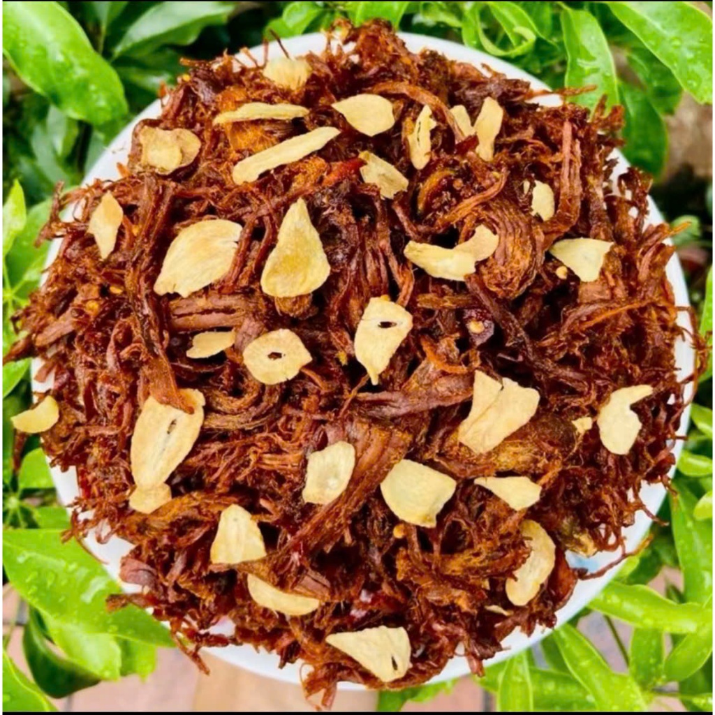 Khô Gà Cháy Tỏi ( Hương Vị Heo) - Ngon Thơm Đậm Đà - Đạt Chuẩn ATVSTP - Kèm Tỏi Sấy Giòn